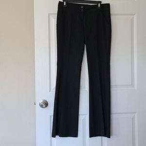 Black pinstriped wide leg pants